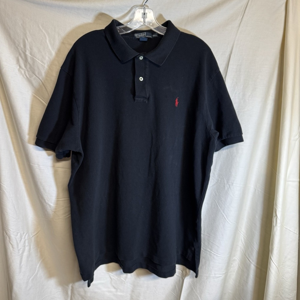 Polo Ralph Lauren Polo Shirt Black Men's 2XL Short Sleeve Logo Button